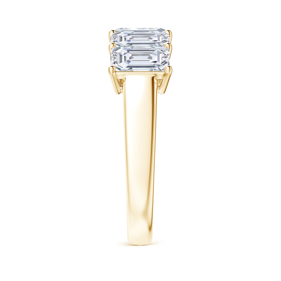 6x4mm FGVS Lab-Grown Prong-Set Emerald-Cut Diamond Five Stone Wedding Ring in Yellow Gold side 299