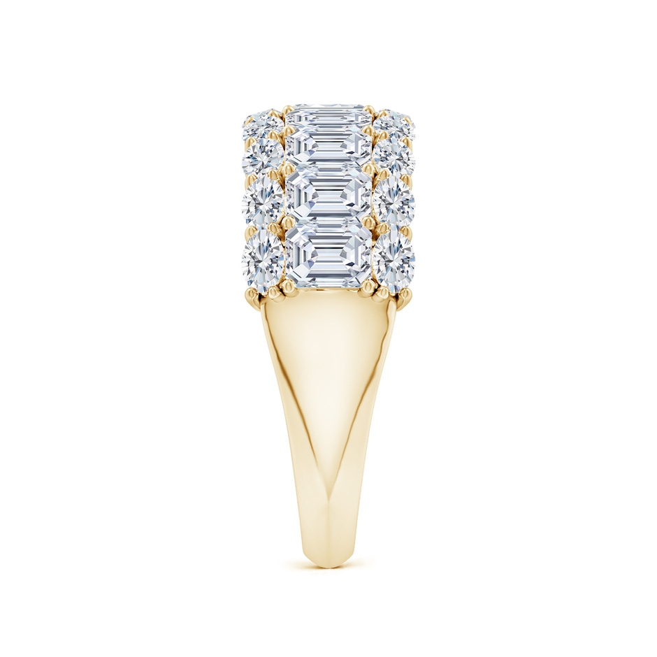 4x3mm FGVS Lab-Grown Emerald-Cut and Oval Diamond Triple Layer Wedding Ring in Yellow Gold side 299