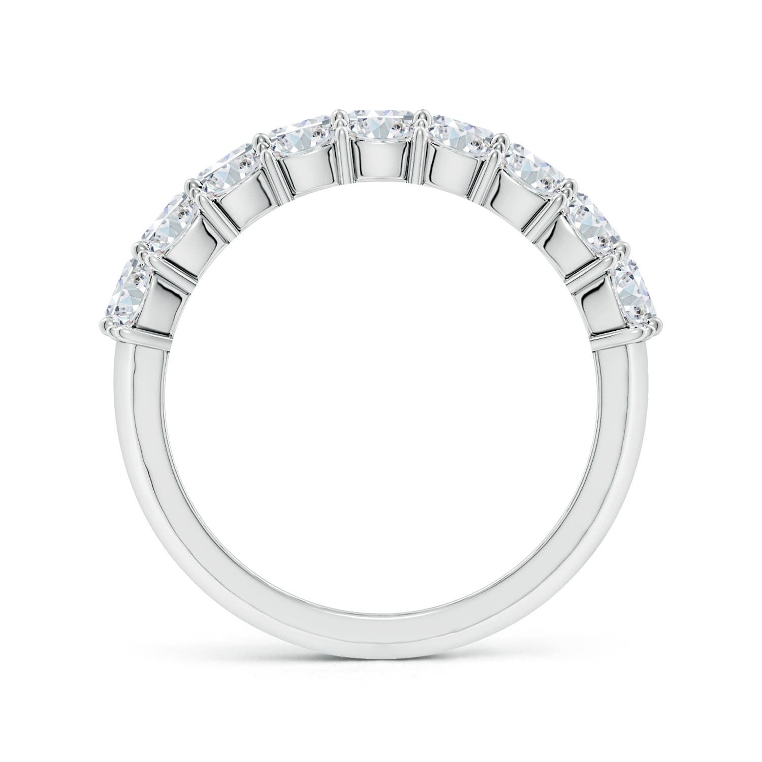 5x3mm FGVS Lab-Grown Emerald-Cut and Oval Diamond Triple Layer Wedding Ring in P950 Platinum - side 3