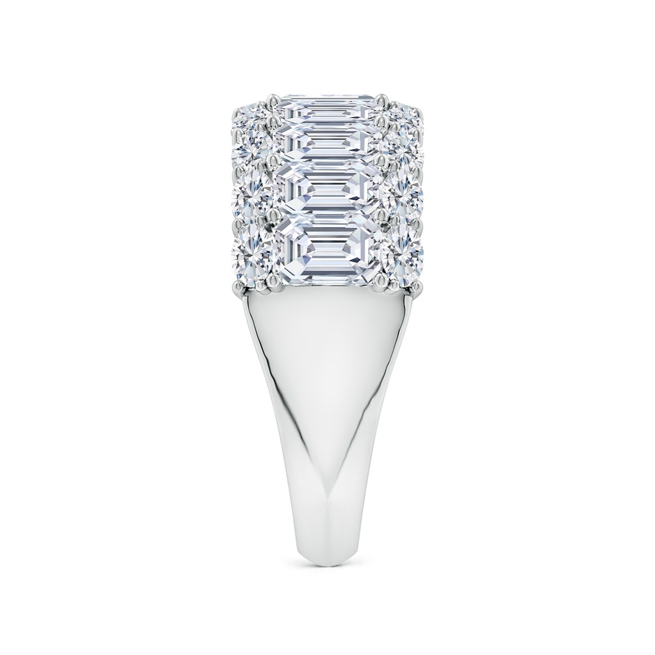 5x3mm FGVS Lab-Grown Emerald-Cut and Oval Diamond Triple Layer Wedding Ring in P950 Platinum side 299