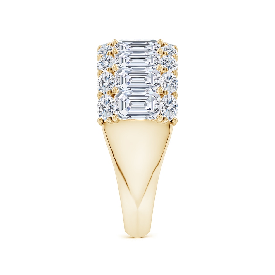 5x3mm FGVS Lab-Grown Emerald-Cut and Oval Diamond Triple Layer Wedding Ring in Yellow Gold side 299