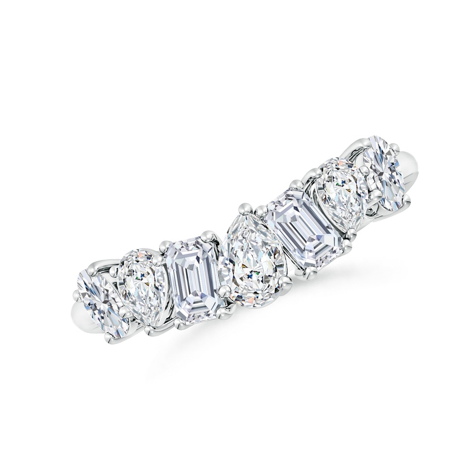 5x3mm FGVS Lab-Grown Multi-Shape Diamond Contoured Wedding Ring in P950 Platinum 