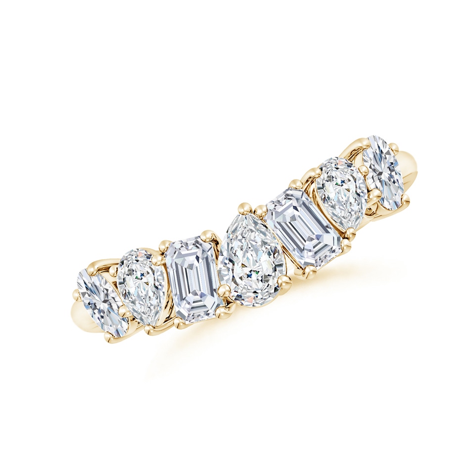 5x3mm FGVS Lab-Grown Multi-Shape Diamond Contoured Wedding Ring in Yellow Gold 