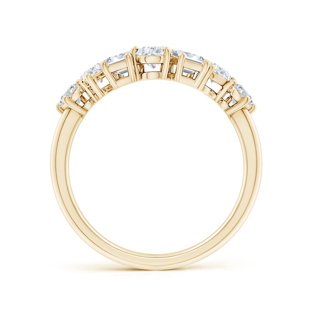 5x3mm FGVS Lab-Grown Multi-Shape Diamond Contoured Wedding Ring in Yellow Gold - side 199