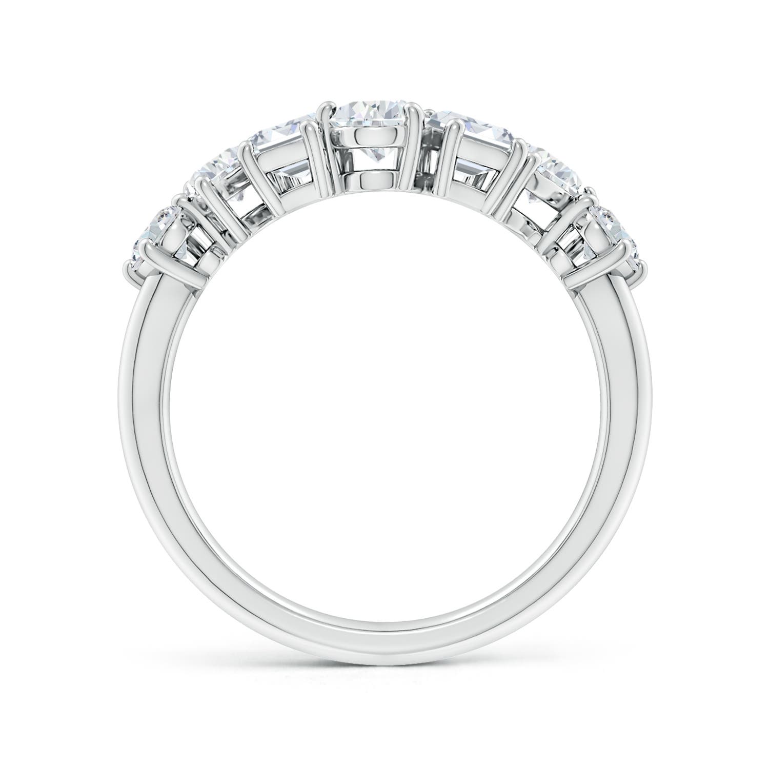 6x4mm FGVS Lab-Grown Multi-Shape Diamond Contoured Wedding Ring in 18CT White Gold - side 3