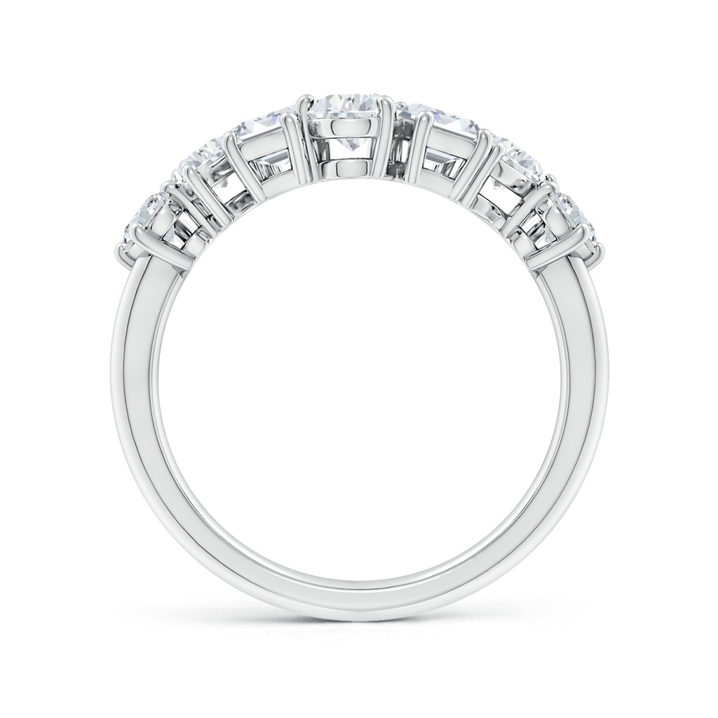 6x4mm FGVS Lab-Grown Multi-Shape Diamond Contoured Wedding Ring in 18K White Gold - side 199