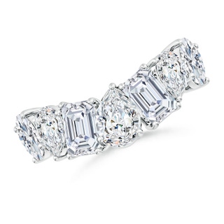 7x5mm FGVS Lab-Grown Multi-Shape Diamond Contoured Wedding Ring in S999 Silver