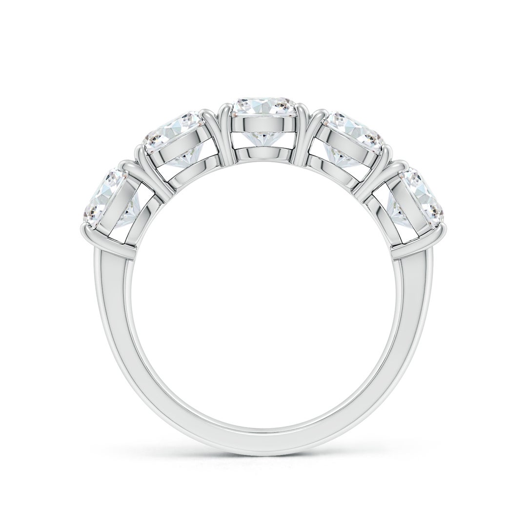 5.9mm FGVS Lab-Grown Round Diamond Five Stone Classic Anniversary Ring in 18K White Gold - side 3