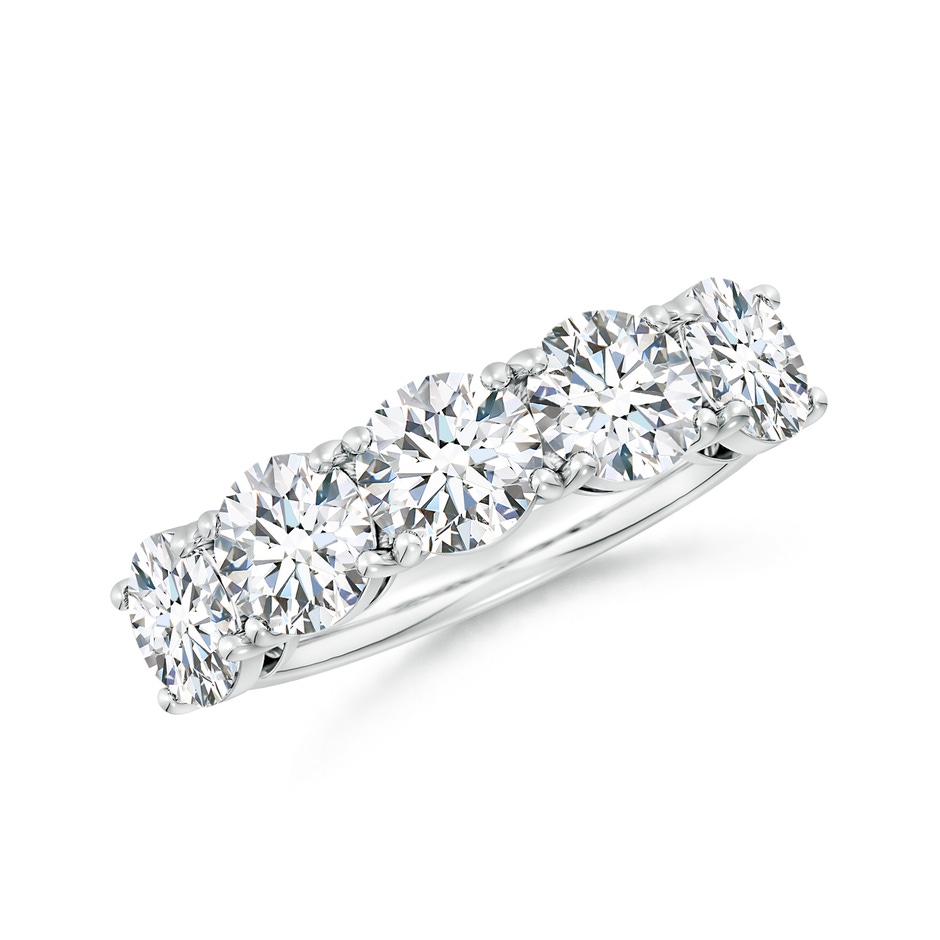5.9mm FGVS Lab-Grown Round Diamond Five Stone Classic Anniversary Ring in P950 Platinum 