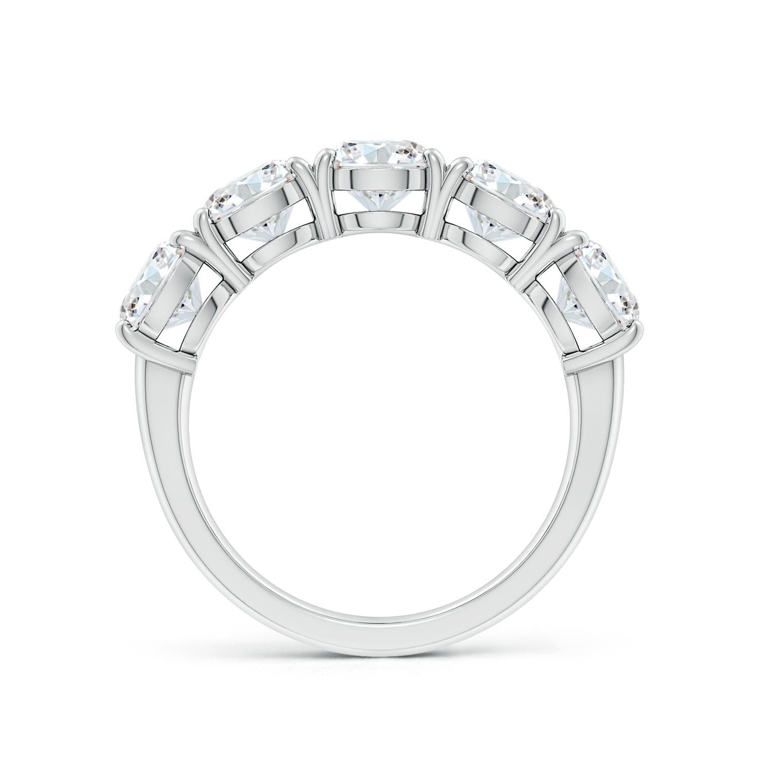 5.9mm FGVS Lab-Grown Round Diamond Five Stone Classic Anniversary Ring in White Gold
