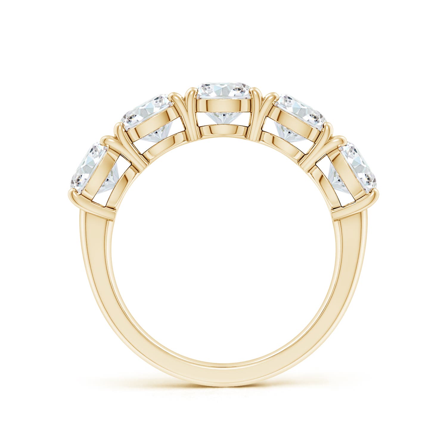 5.9mm FGVS Lab-Grown Round Diamond Five Stone Classic Anniversary Ring in Yellow Gold