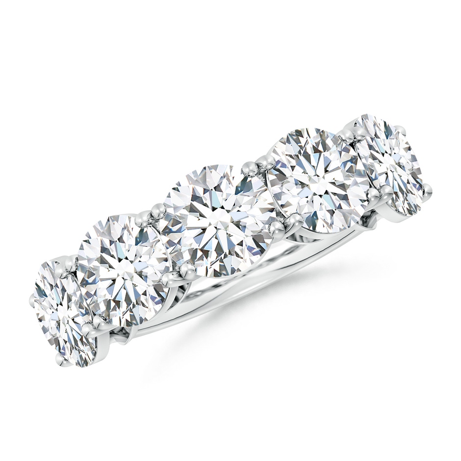 7.4mm FGVS Lab-Grown Round Diamond Five Stone Classic Anniversary Ring in P950 Platinum 