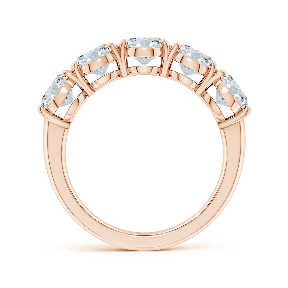 7.7x5.7mm FGVS Lab-Grown Oval Diamond Five Stone Classic Anniversary Ring in Rose Gold side 199
