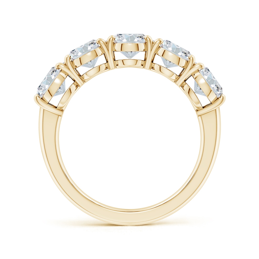 7.7x5.7mm FGVS Lab-Grown Oval Diamond Five Stone Classic Anniversary Ring in Yellow Gold - side 199