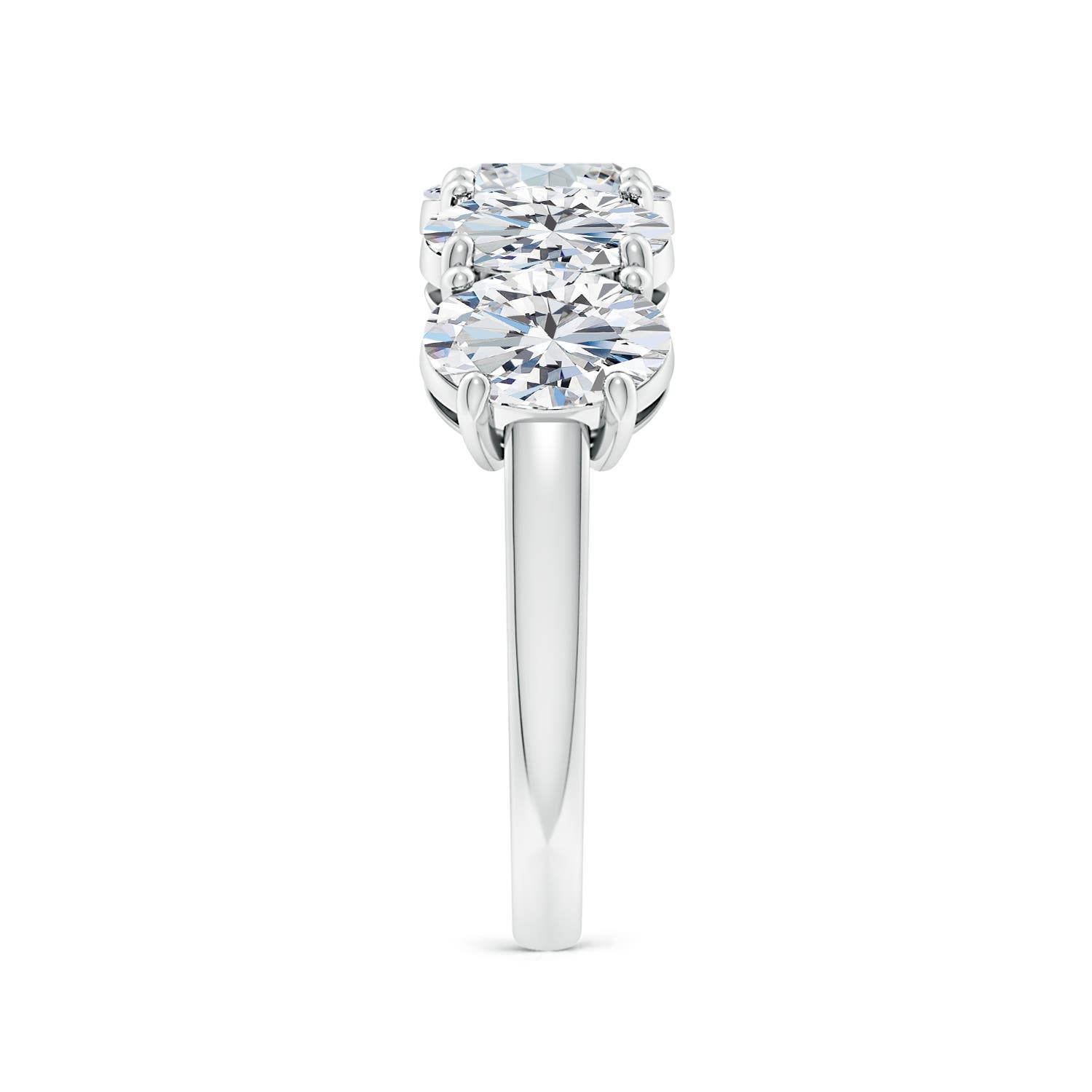 7x5mm FGVS Lab-Grown Oval Diamond Five Stone Classic Anniversary Ring in White Gold - side 4