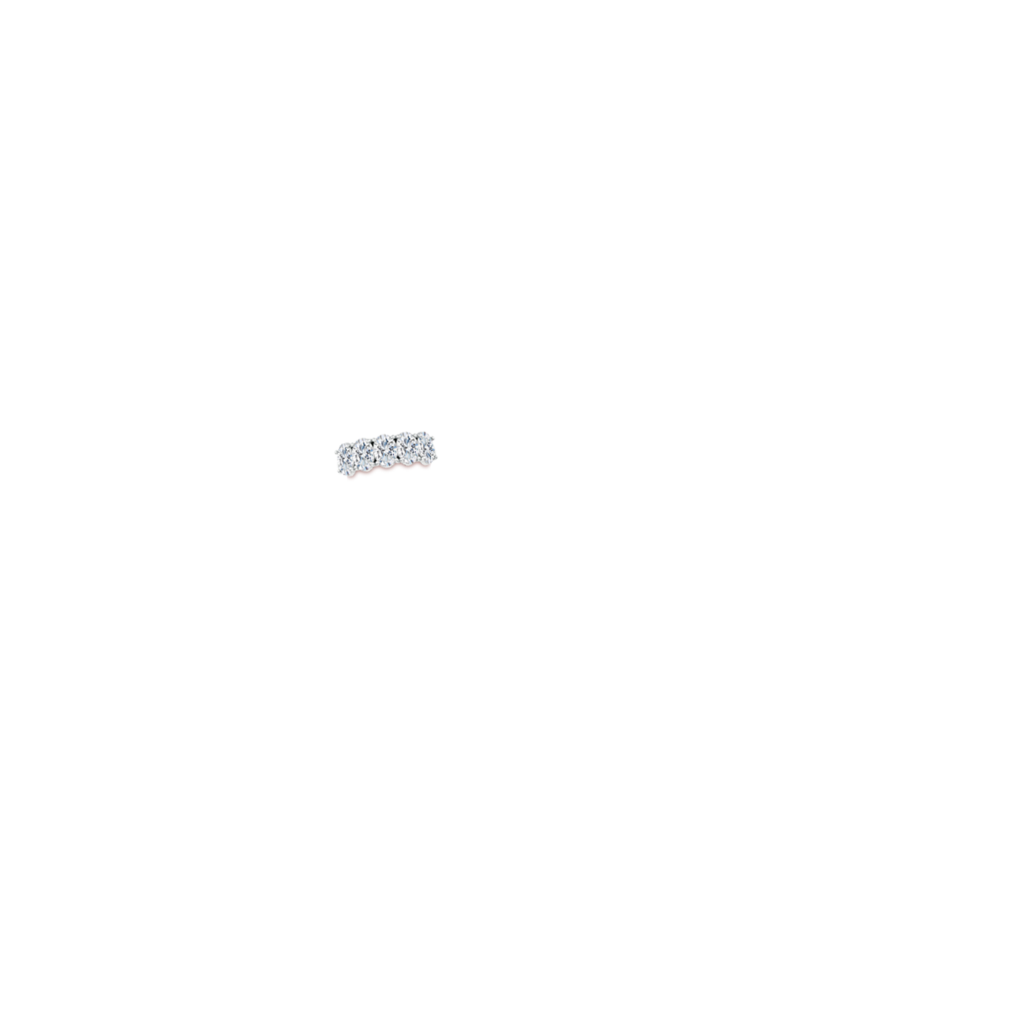 7x5mm FGVS Lab-Grown Oval Diamond Five Stone Classic Anniversary Ring in White Gold - body_hand