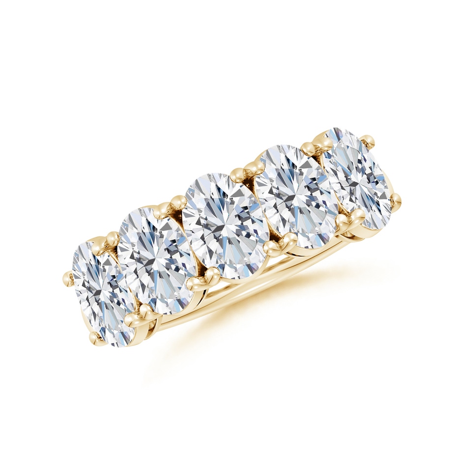 7x5mm FGVS Lab-Grown Oval Diamond Five Stone Classic Anniversary Ring in Yellow Gold 