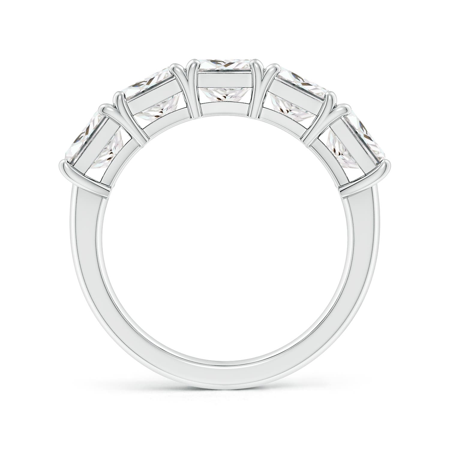 5.5mm FGVS Lab-Grown Princess-Cut Diamond Five Stone Classic Anniversary Band in S999 Silver