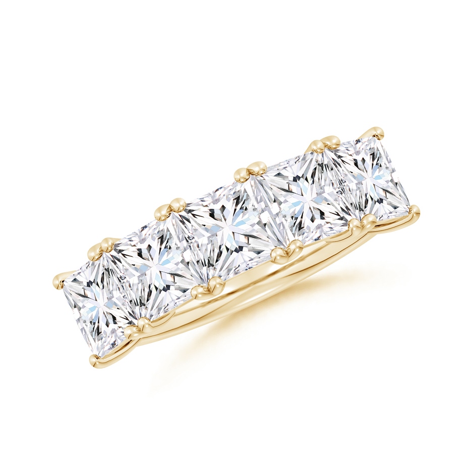 5.5mm FGVS Lab-Grown Princess-Cut Diamond Five Stone Classic Anniversary Band in Yellow Gold 