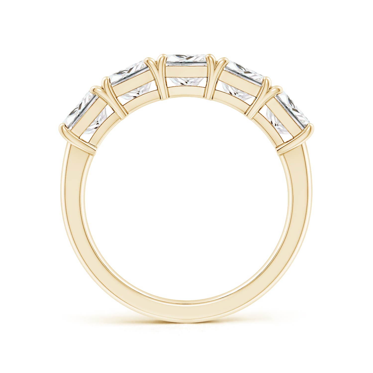 5mm FGVS Lab-Grown Princess-Cut Diamond Five Stone Classic Anniversary Band in 18K Yellow Gold