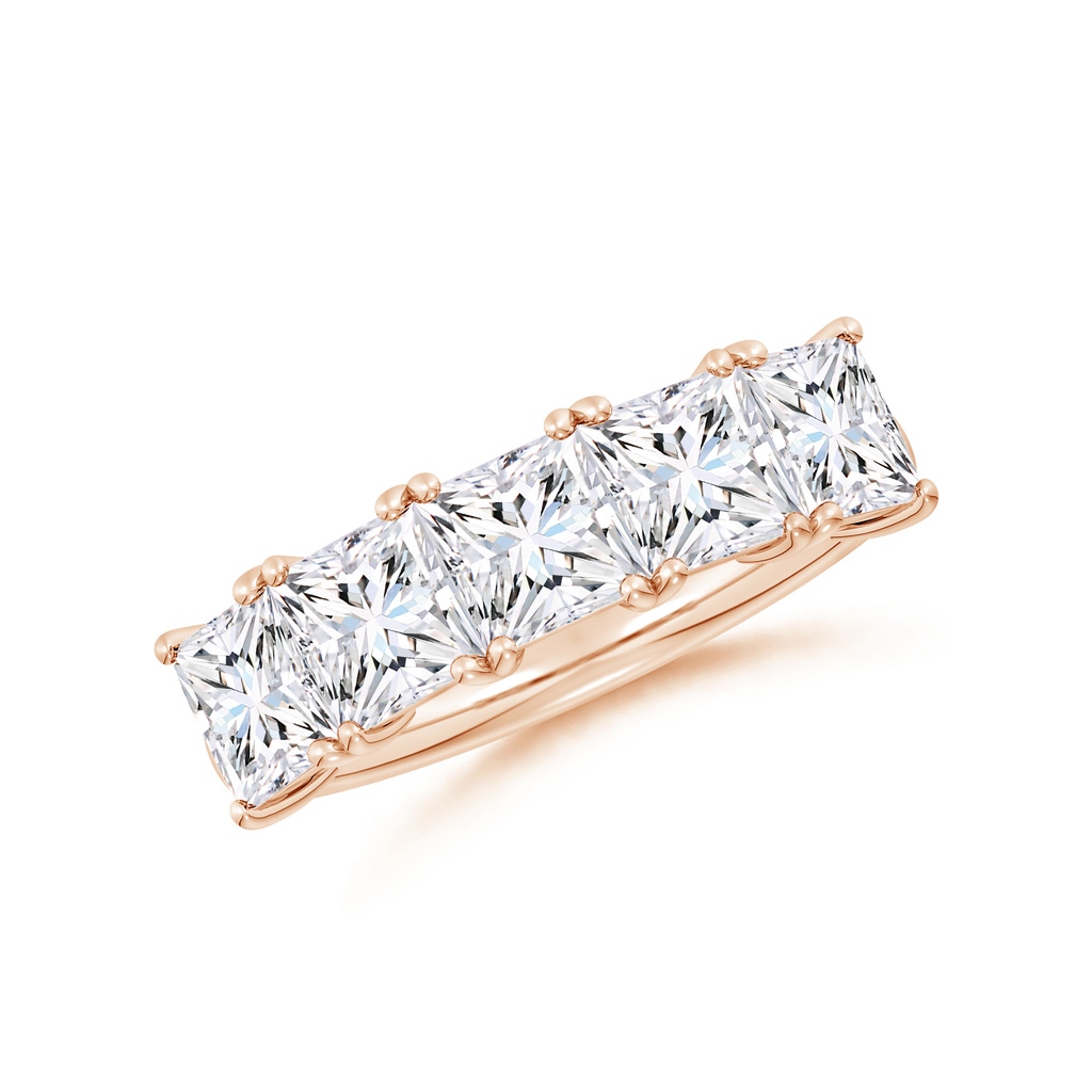 5mm FGVS Lab-Grown Princess-Cut Diamond Five Stone Classic Anniversary Band in Rose Gold