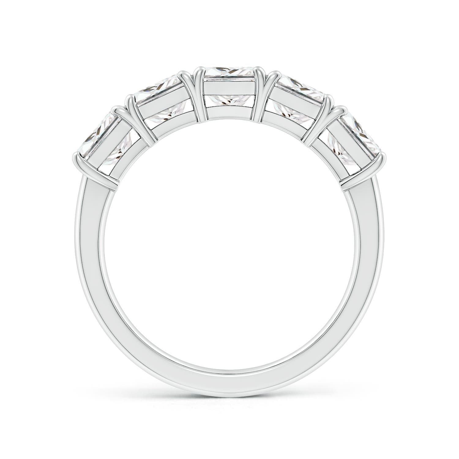 5mm FGVS Lab-Grown Princess-Cut Diamond Five Stone Classic Anniversary Band in White Gold - side 3