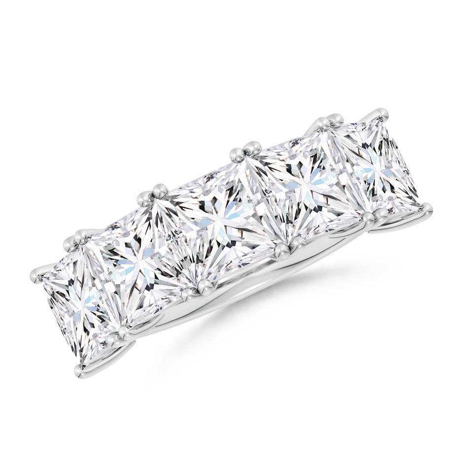 6.5mm FGVS Lab-Grown Princess-Cut Diamond Five Stone Classic Anniversary Band in P950 Platinum 