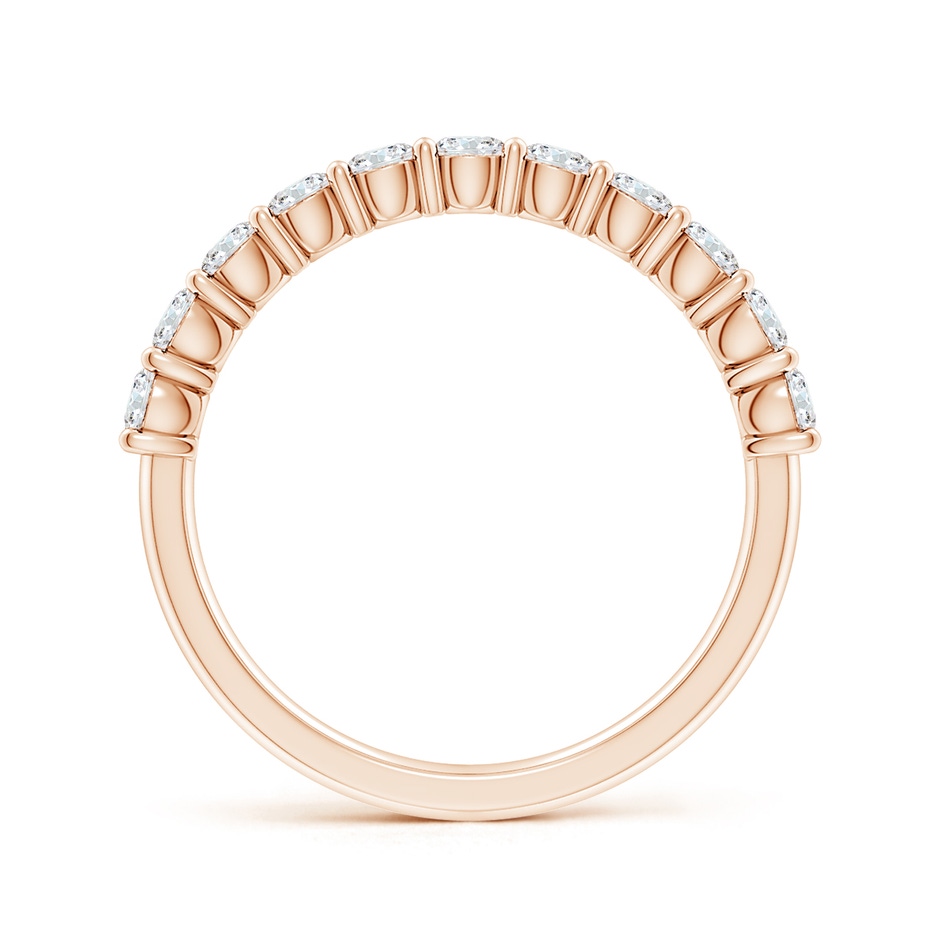 2.75mm FGVS Lab-Grown Prong-Set Round Diamond Half Eternity Wedding Ring in Rose Gold side 199