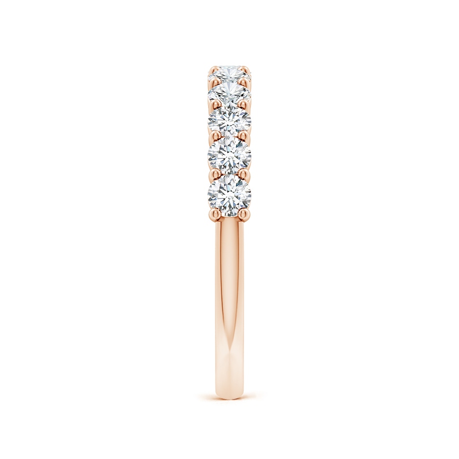 2.75mm FGVS Lab-Grown Prong-Set Round Diamond Half Eternity Wedding Ring in Rose Gold side 299
