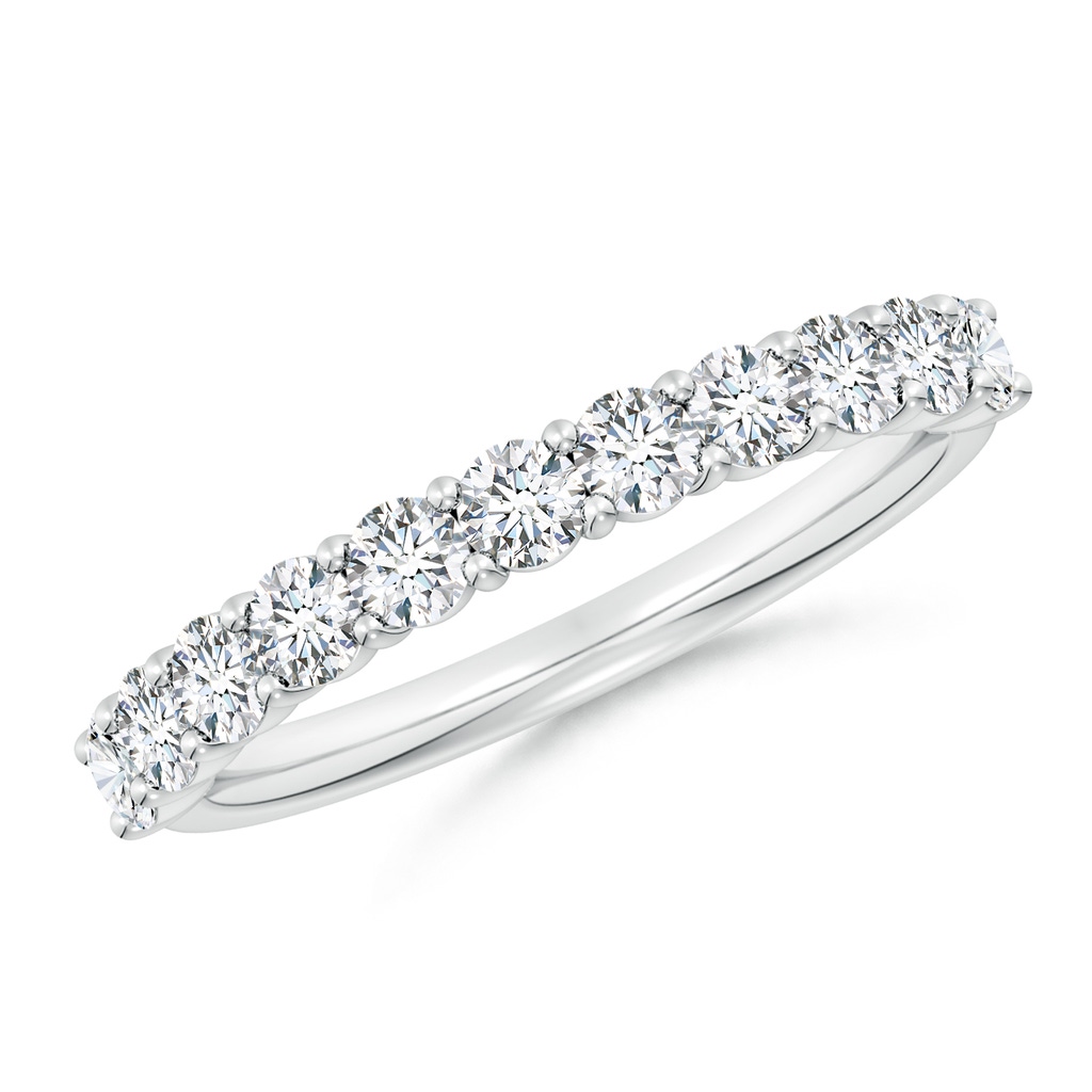 2.75mm FGVS Lab-Grown Prong-Set Round Diamond Half Eternity Wedding Ring in White Gold 