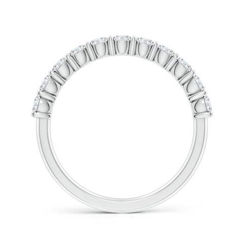 2.75mm FGVS Lab-Grown Prong-Set Round Diamond Half Eternity Wedding Ring in White Gold