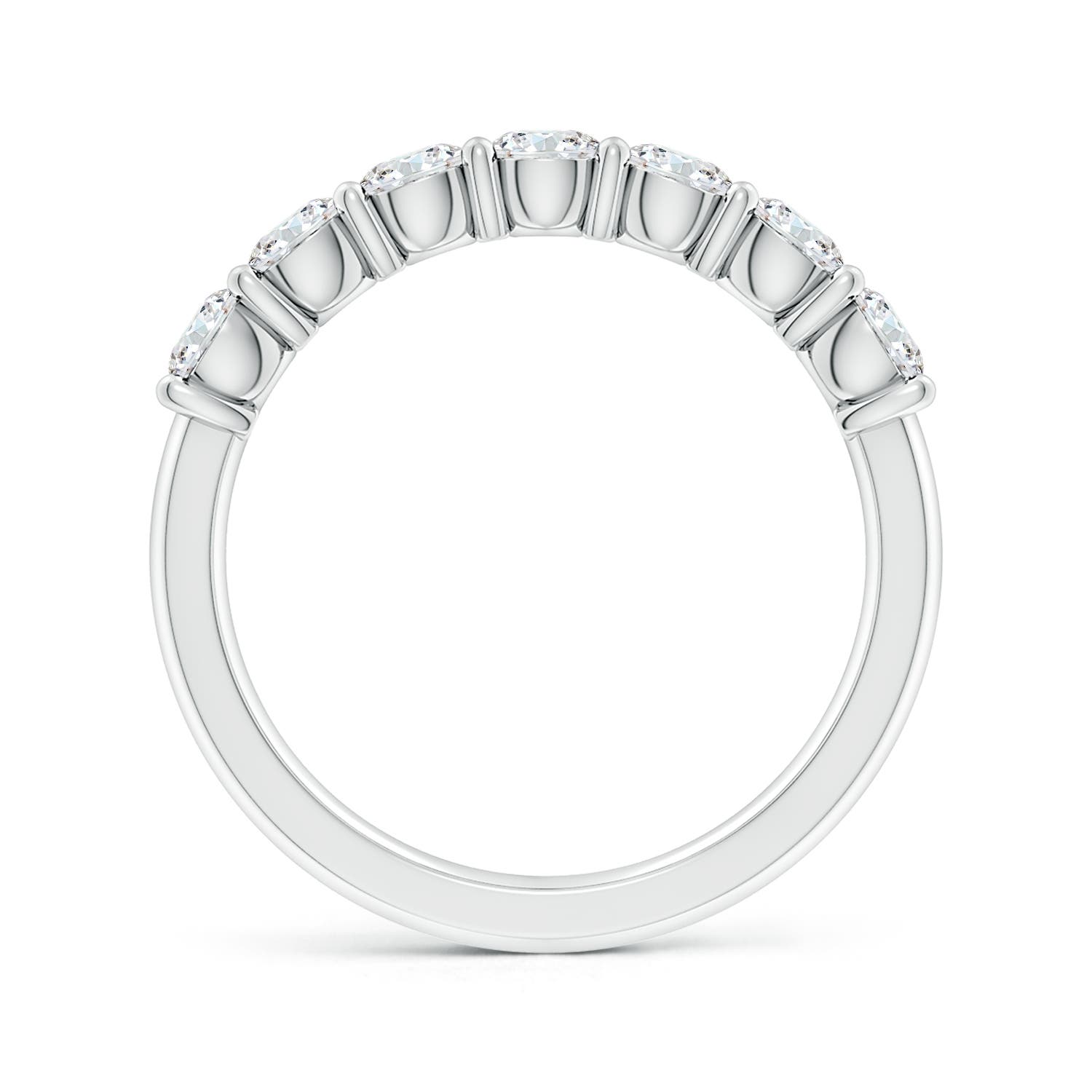 3.6mm FGVS Lab-Grown Prong-Set Round Diamond Half Eternity Wedding Ring in White Gold - side 3