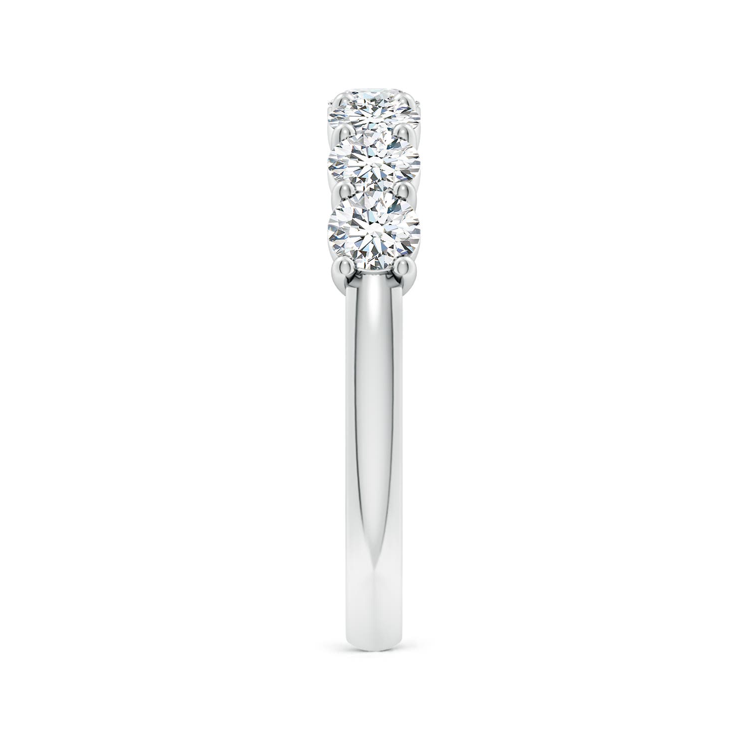 3.6mm FGVS Lab-Grown Prong-Set Round Diamond Half Eternity Wedding Ring in White Gold - side 4