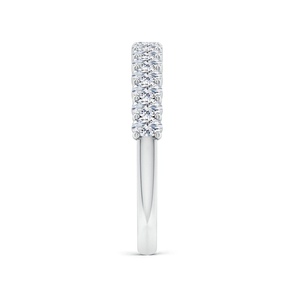 3x2mm FGVS Lab-Grown Prong-Set Oval Diamond Half Eternity Wedding Ring in P950 Platinum side 299