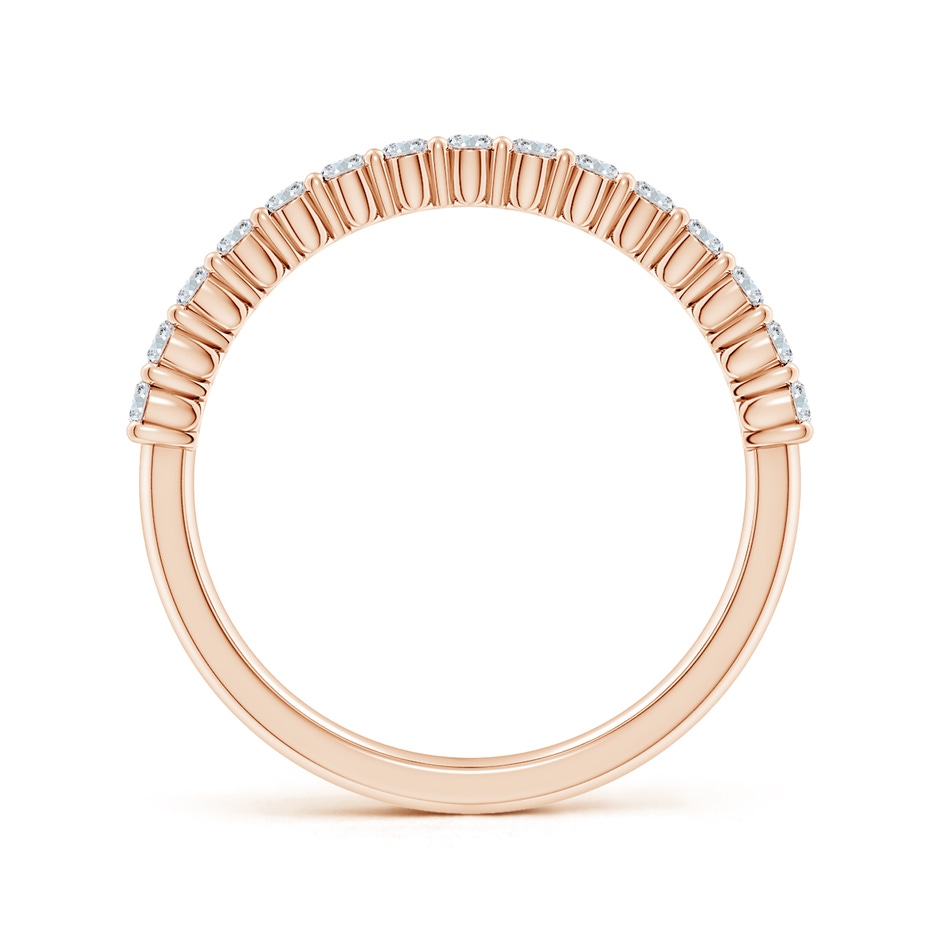 3x2mm FGVS Lab-Grown Prong-Set Oval Diamond Half Eternity Wedding Ring in Rose Gold side 199