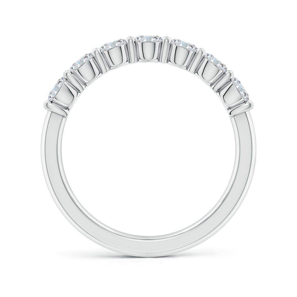 4.5x3.5mm FGVS Lab-Grown Prong-Set Oval Diamond Half Eternity Wedding Ring in White Gold - side 199