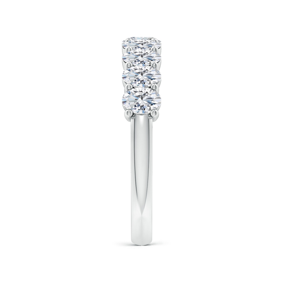 4x3mm FGVS Lab-Grown Prong-Set Oval Diamond Half Eternity Wedding Ring in S999 Silver side 299