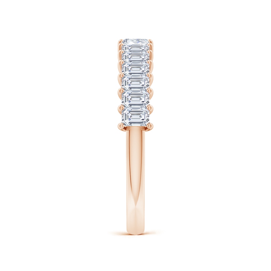 3x2mm FGVS Lab-Grown Prong-Set Emerald-Cut Diamond Half Eternity Wedding Ring in Rose Gold side 299