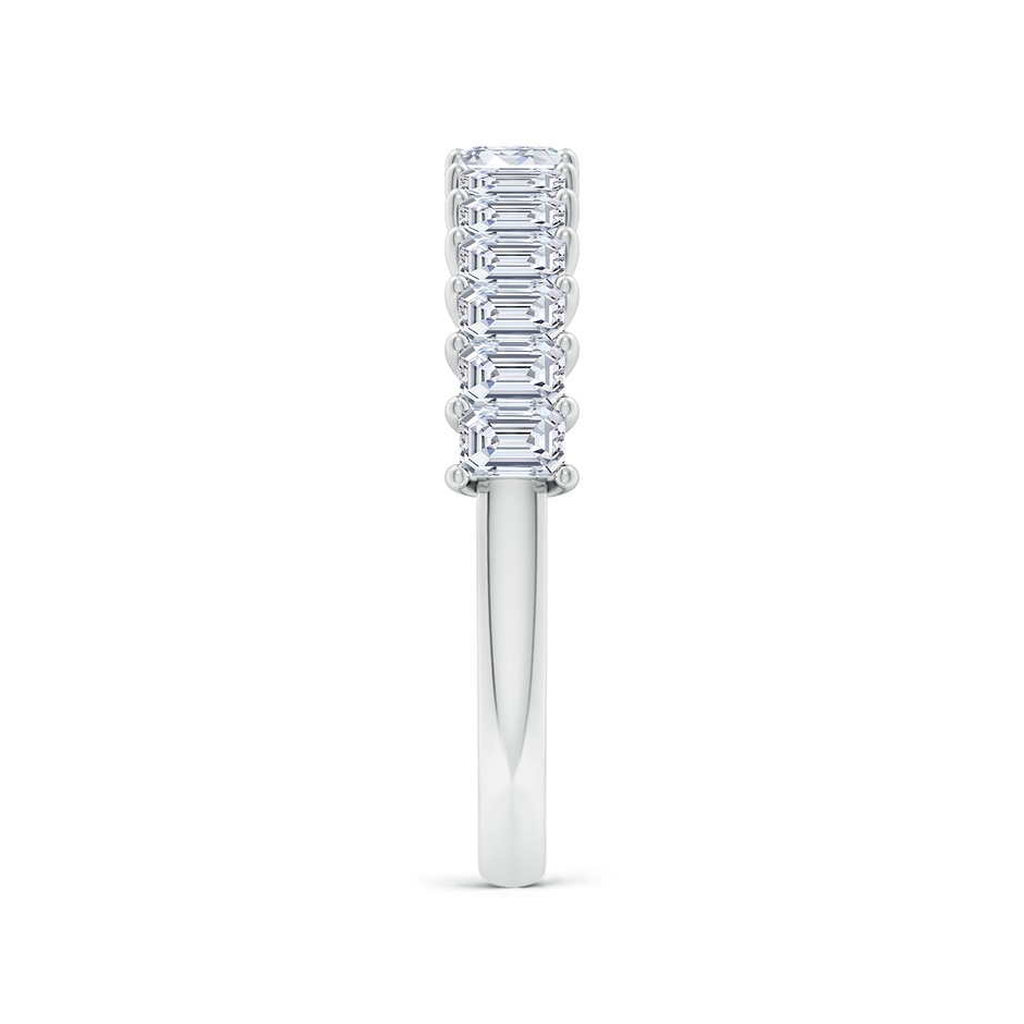 3x2mm FGVS Lab-Grown Prong-Set Emerald-Cut Diamond Half Eternity Wedding Ring in S999 Silver side 299