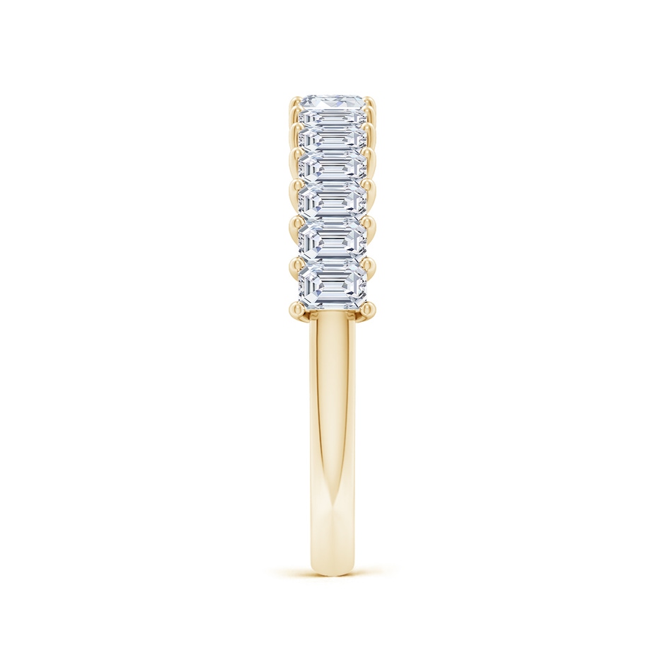 3x2mm FGVS Lab-Grown Prong-Set Emerald-Cut Diamond Half Eternity Wedding Ring in Yellow Gold side 299