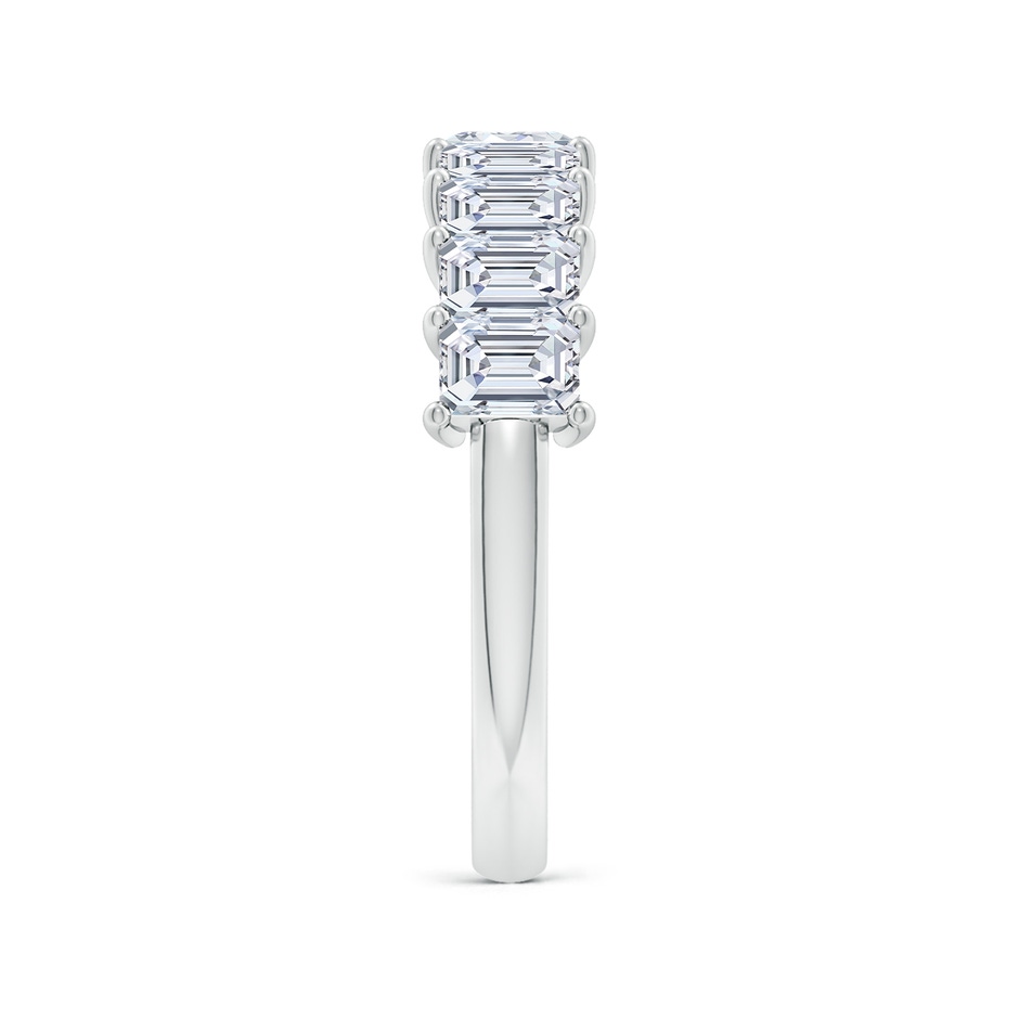 4x3mm FGVS Lab-Grown Prong-Set Emerald-Cut Diamond Half Eternity Wedding Ring in 18K White Gold side 299