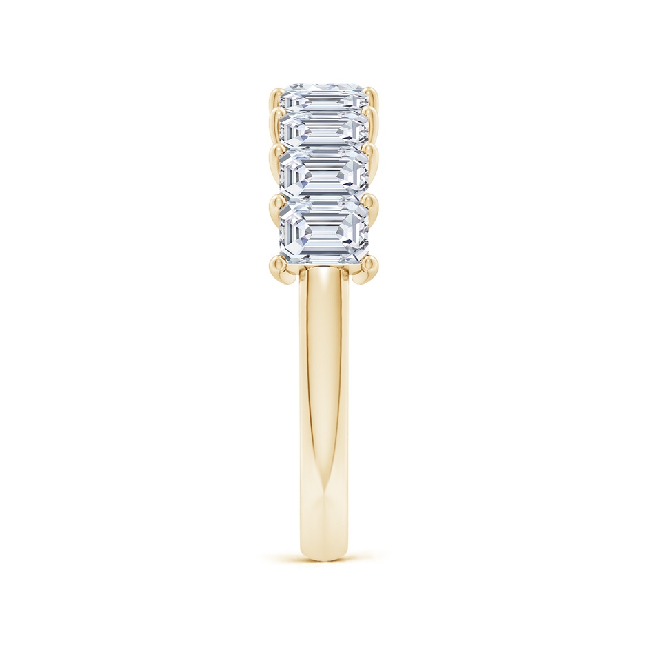 4x3mm FGVS Lab-Grown Prong-Set Emerald-Cut Diamond Half Eternity Wedding Ring in 18K Yellow Gold side 299
