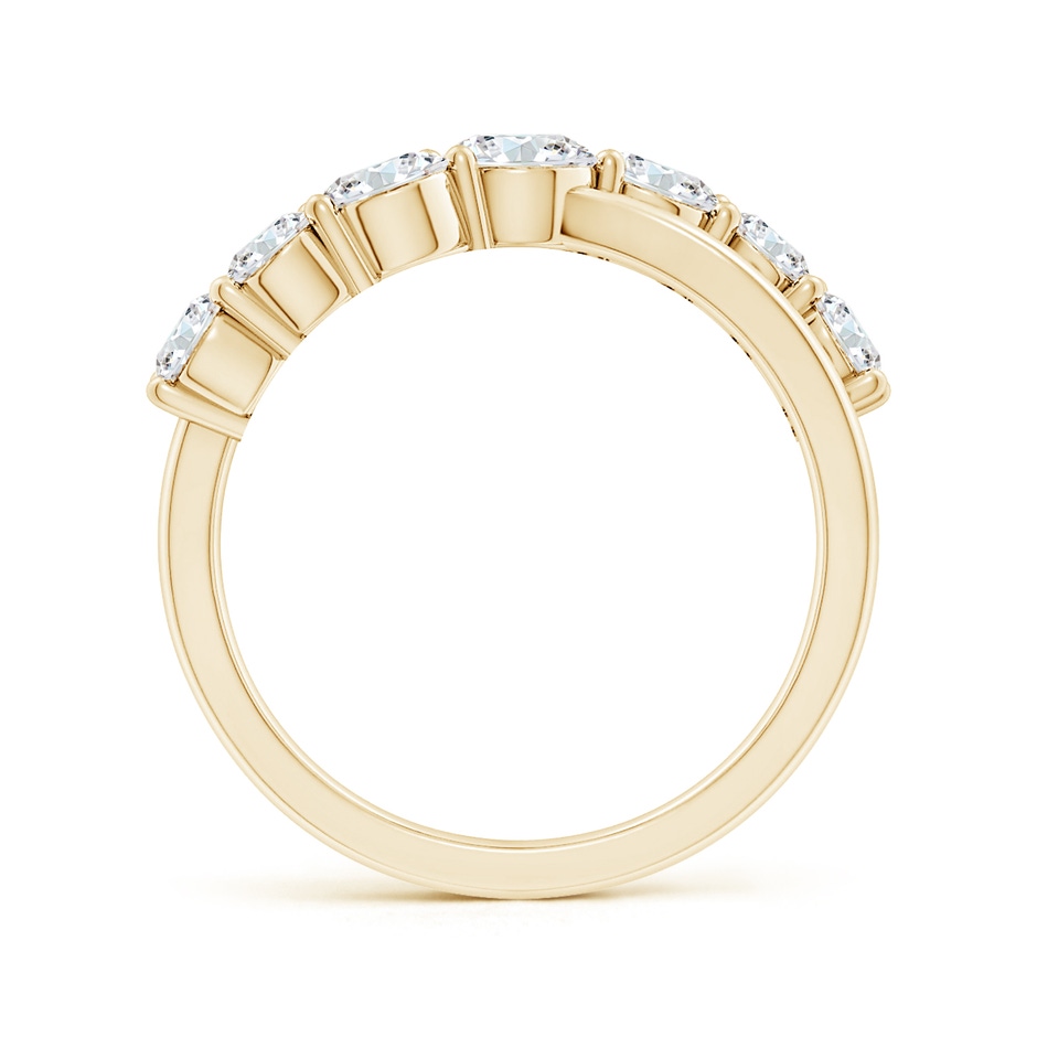 4.25mm FGVS Lab-Grown Graduated Round Diamond Broad Fashion Ring in Yellow Gold side 199