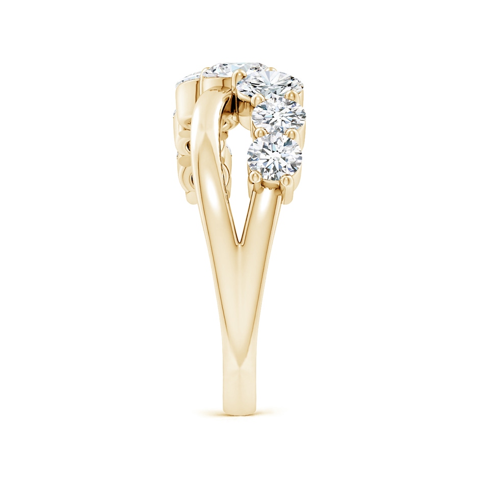 4.25mm FGVS Lab-Grown Graduated Round Diamond Broad Fashion Ring in Yellow Gold side 299