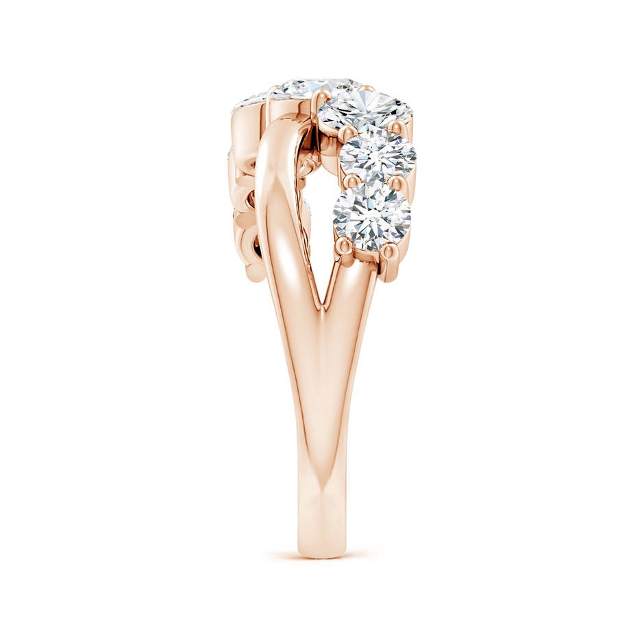 4.5mm FGVS Lab-Grown Graduated Round Diamond Broad Fashion Ring in 18K Rose Gold side 299