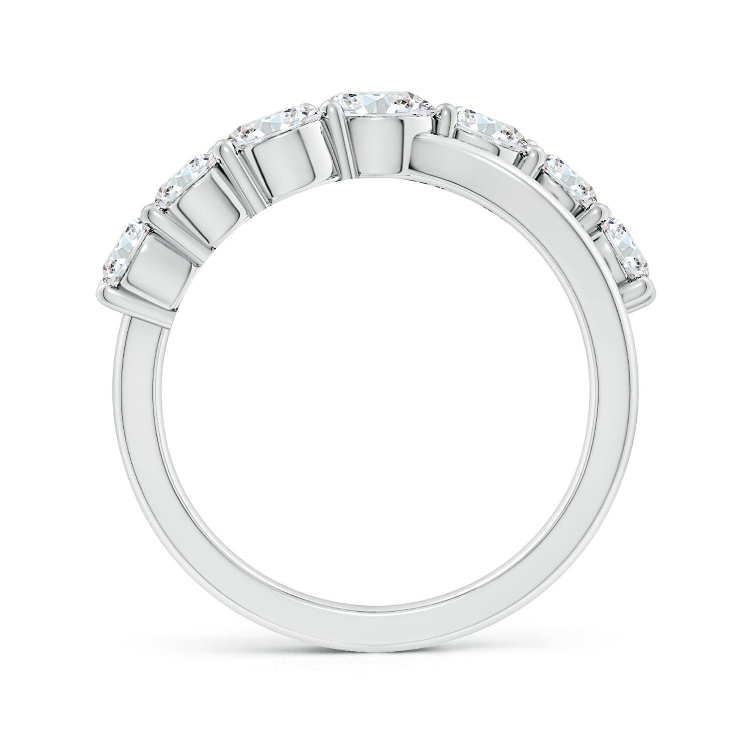 4.5mm FGVS Lab-Grown Graduated Round Diamond Broad Fashion Ring in 18K White Gold