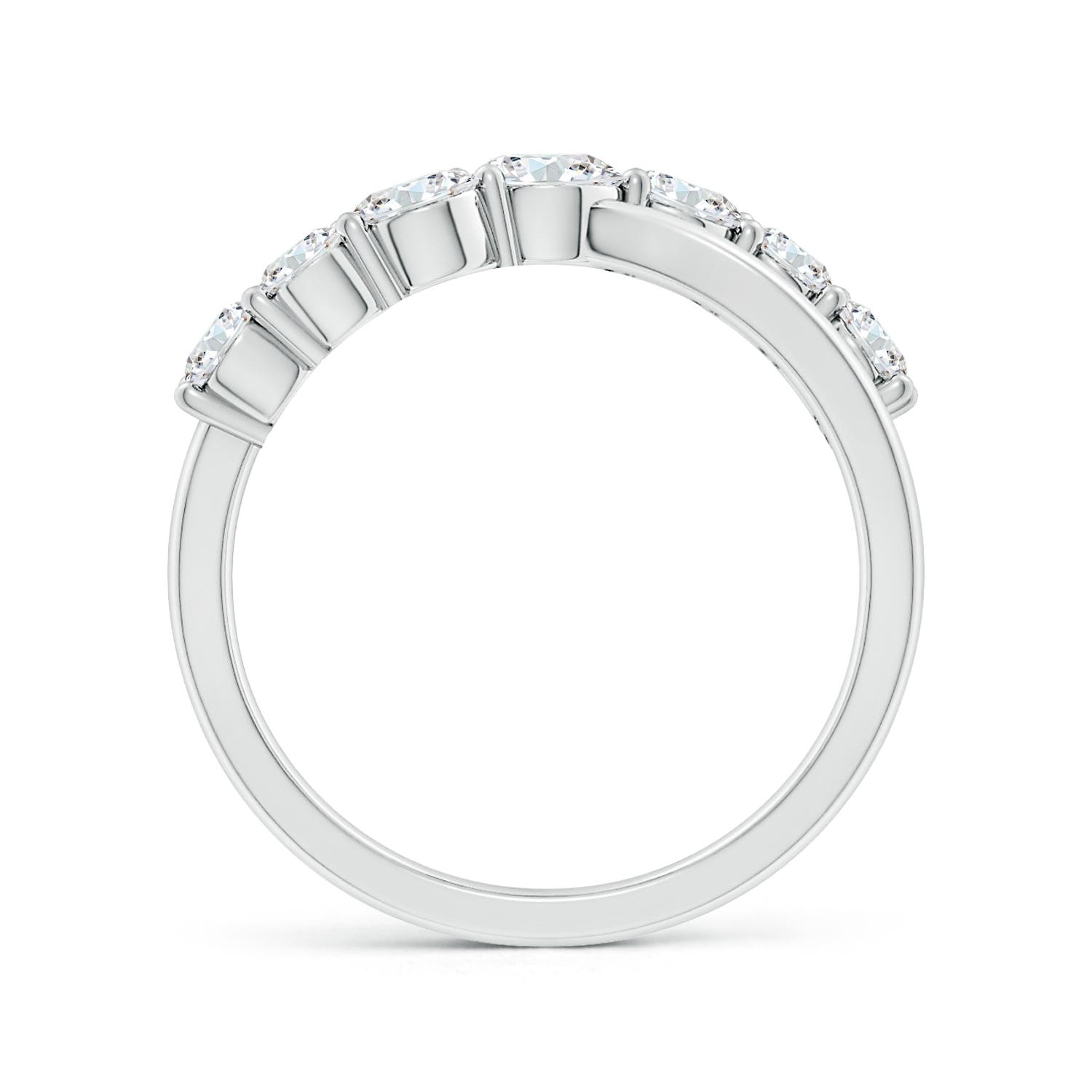 4mm FGVS Lab-Grown Graduated Round Diamond Broad Fashion Ring in 18K White Gold