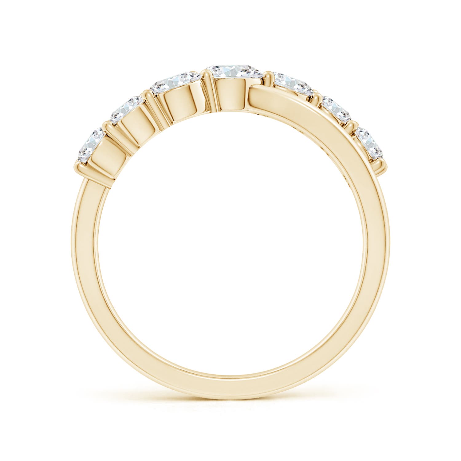 4mm FGVS Lab-Grown Graduated Round Diamond Broad Fashion Ring in 18K Yellow Gold