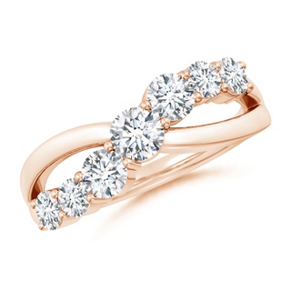 4mm FGVS Lab-Grown Graduated Round Diamond Broad Fashion Ring in 9K Rose Gold