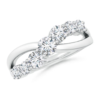 4mm FGVS Lab-Grown Graduated Round Diamond Broad Fashion Ring in White Gold